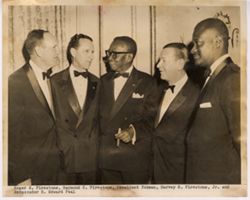 Roger S. Firestone, Raymond C. Firestone, President Tubman, Harvey S. Firestone, Jr. and Ambassador S. Edward Peal