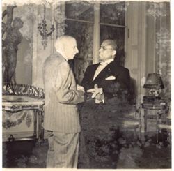Ambassador Knight greeting Dr. Bouet