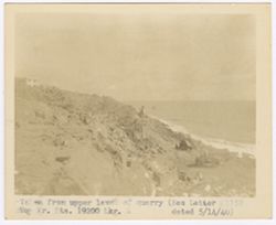 Rocky coastline as viewed from the upper level of the quarry