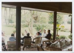 Ten-person gathering around tables, #7