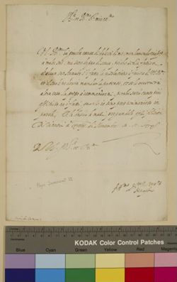 Letter, signed by the future Pope Innocent IX