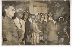 President and Mrs. Tubman stand with Liberian and Spanish dignitaries in or near Toledo, Spain