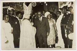 President William V. S. Tubman and Mrs. Tubman with spiritual leader
