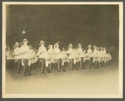 Military band stands in formation