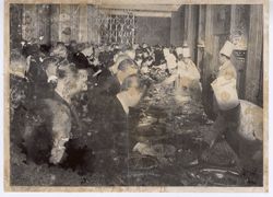 Guests picking over buffet table