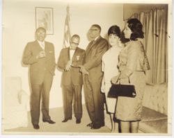 General Paul E. Magloire, General David M. Thomas, Secretary of State J. Rudolph Grimes, Mrs. Thomas and Consul Eugenia A. Stevenson