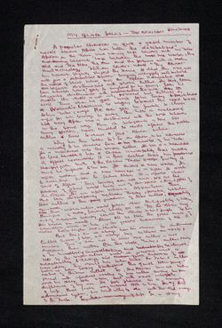 "Moving the Center: The Struggle for Cultural Freedoms" - "My Black Dolls - The African Dilemma" - draft, handwritten, undated