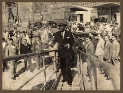 President William V. S. Tubman and party board the Santa Lucia for tour of the Gulf of Naples