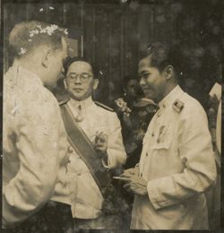 Men in uniform at reception