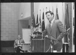 Senator Birch Bayh speaking
