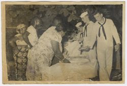 Sailors buying refreshments at the show