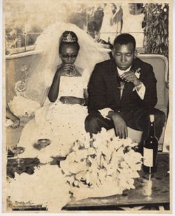Coocoo Tubman and Gabriel J. Tucker at their wedding reception