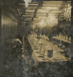 Dining room set for formal dinner
