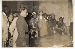 Spanish official stands with President Tubman and other Liberian dignitaries in or near Toledo, Spain