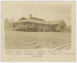 Harbor works, Monrovia, Liberia, July 27 1945 Camp Johnson-Galley & messhall-Complete-Looking E