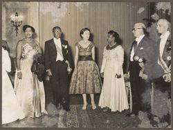 President Tubman, Italian first lady Carla Gronchi al Quirinale, Mrs. Tubman, Italian President Giovanni Gronchi, and Prime Minister Antonio Segni at a reception during a state visit to Italy