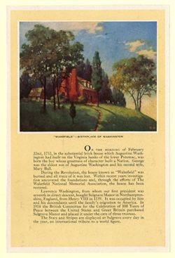 "Wakefield"- Birthplace of Washington