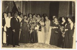 President and Mrs. William V. S. Tubman with Mrs. Victoria Tolbert, General R.A. Brewer, Mrs. Sadie Harmon, Mrs. Jeanette King, Mrs. Marco Brewer, Mrs. Doris Grimes among guests during a formal reception in Madrid during the state visit to Spain