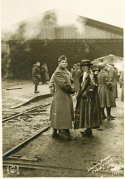 Probably members of Base Hospital 13 leaving Limoges