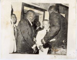 President William V. S. Tubman and officials greet guest