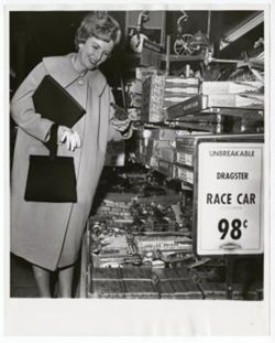 Marvella Bayh at Toy Display