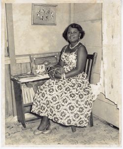 Portrait of Lucy, inscribed with "To God-ma, From Lucy"