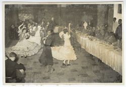 Flamenco dancers entertain dignitaries at dinner