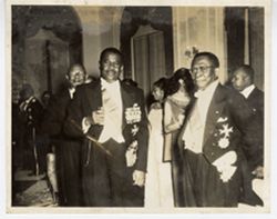 President William V. S. Tubman and Paul Magloire pose for casual portrait during reception