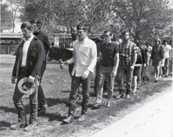 Mock funeral procession during Vietnam War protest at IU South Bend, May 8, 1970