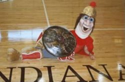Titan mascot on Student Activity Center court, 2002