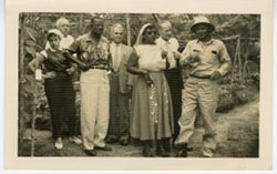 Mrs. Antoinette Tubman with host and group outdoors