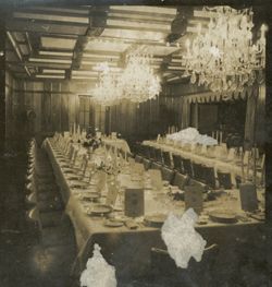 Dining room set for formal dinner