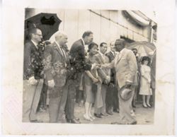 President William V. S. Tubman greets line of guests