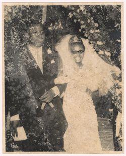 Portrait of Coocoo Tubman and Gabriel J. Tucker at their wedding