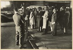 President William V. S. Tubman watches demonstration on tour of Republic Steel Corporation plants