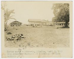Harbor works-Monrovia, Liberia, April 2, 1945 Camp Johnson-Barracks #7 & latrine #2-Piers Barracks
