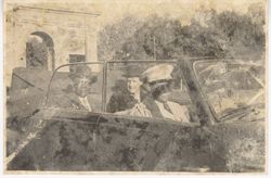 President William V. S. Tubman and official ride in back seat of convertible