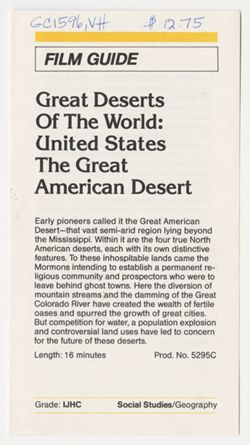 Great Deserts Of The World: United States The Great American Desert