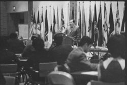 Senator Jennings Randolph speaking to a group