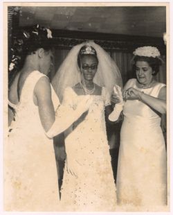 Portrait of Wilhelmina (CooCoo) Tubman with her maid of honor, Georgette Padmore