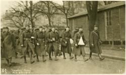 The "Leading Fours" leaving Base Hospital 13 for the railroad station