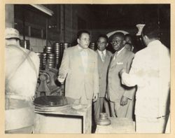 President William V. S. Tubman on tour of factory