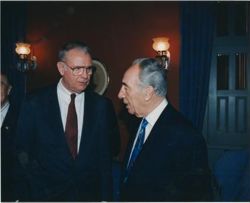 Hamilton with Israeli Prime Minister Yitzhak Rabin