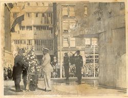President William V. S. Tubman presents a wreath at National Monument in Amsterdam