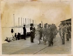 President William V. S. Tubman and group returns from luncheon on board of H.M. Cruiser
