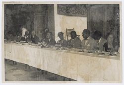 PresidentTubman and officials attend a dinner in Sevilla, Spain during a state visit to Spain