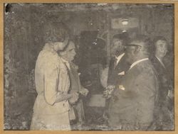 General Fransisco Franco talks to dignitaries at a reception