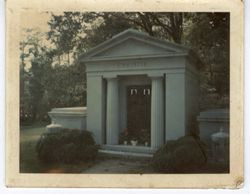 Mausoleum with pillars labeled Christie