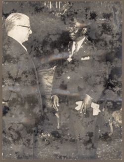 President Tubman stands with President Gronchi of Italy