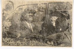 President Tubman and man seated in back of limo